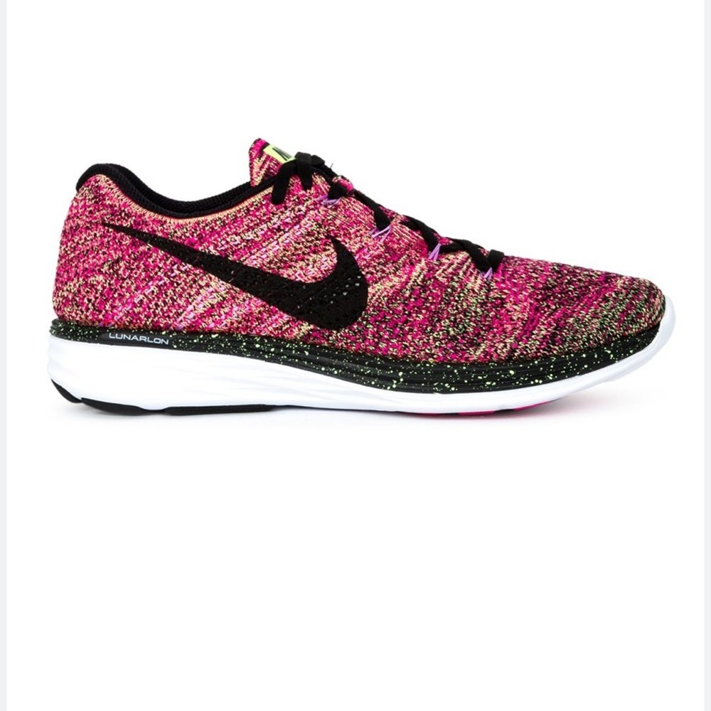 Nike flyknit lunar 3 neon pink sneakers